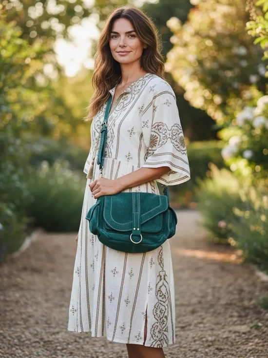 Free People Wylie Saddle Bag, NWOT, Green - Picture 6 of 7